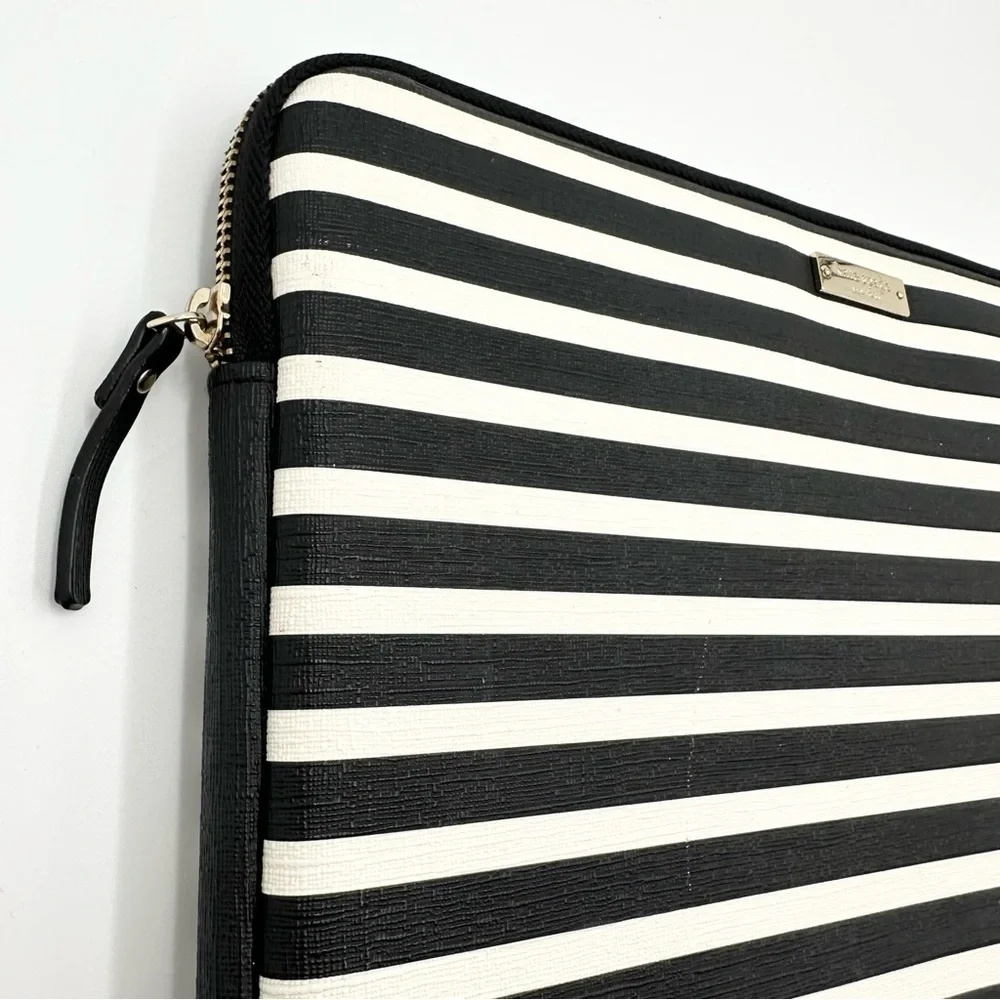 Kate Spade Striped Black & White Laptop Case